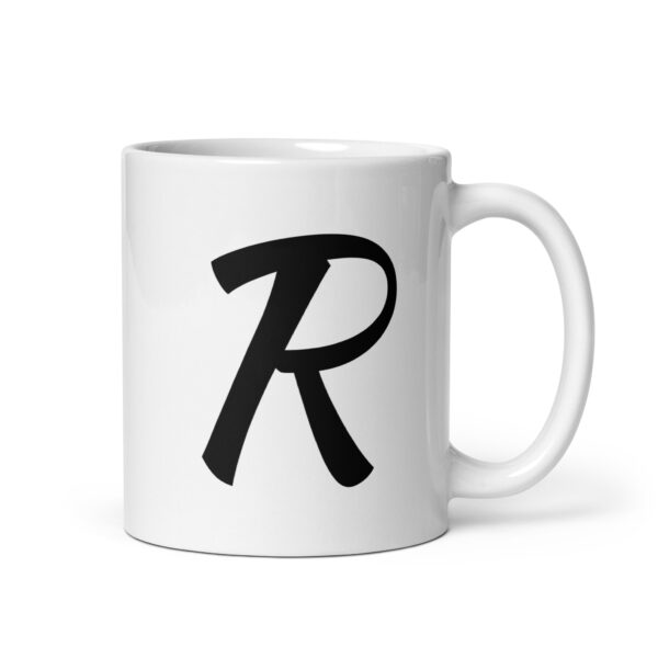 Personalized Letter R White glossy mug