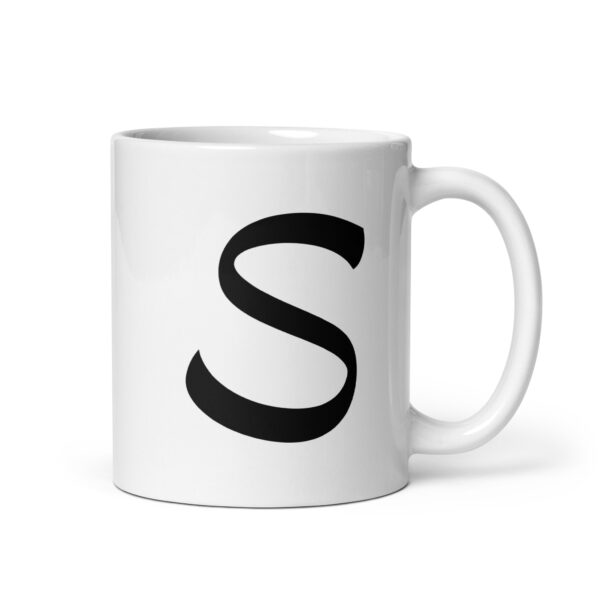 Personalized Letter S White glossy mug