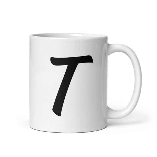 Personalized Letter T White glossy mug