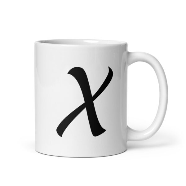 Personalized Letter X White glossy mug