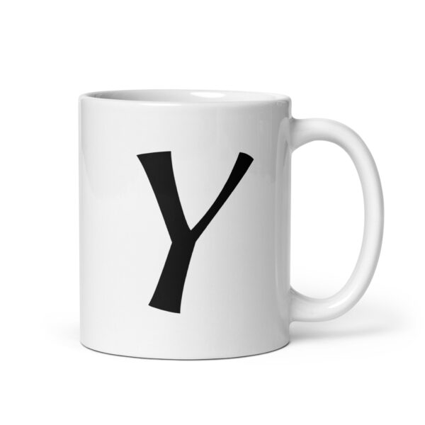 Personalized Letter Y White glossy mug