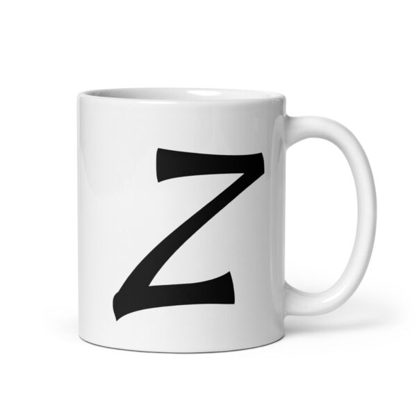 Personalized Letter Z White glossy mug