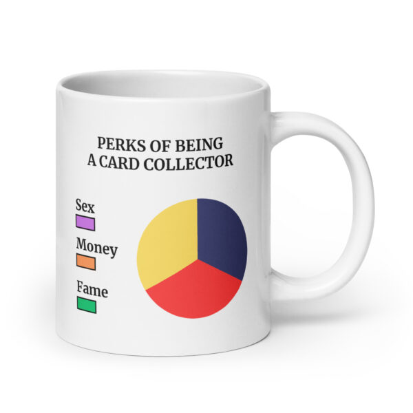 Perks of Being a Card Collector White glossy mug