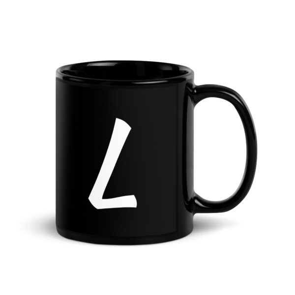 Personalized Letter L Black Glossy Mug