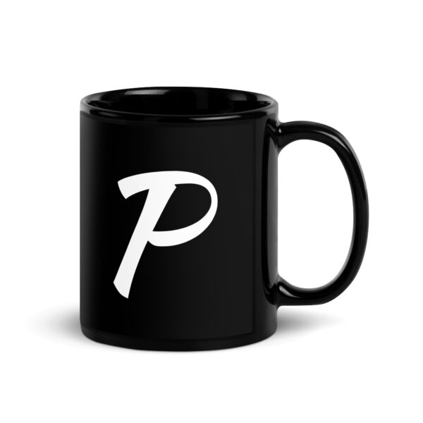 Personalized Letter P Black Glossy Mug