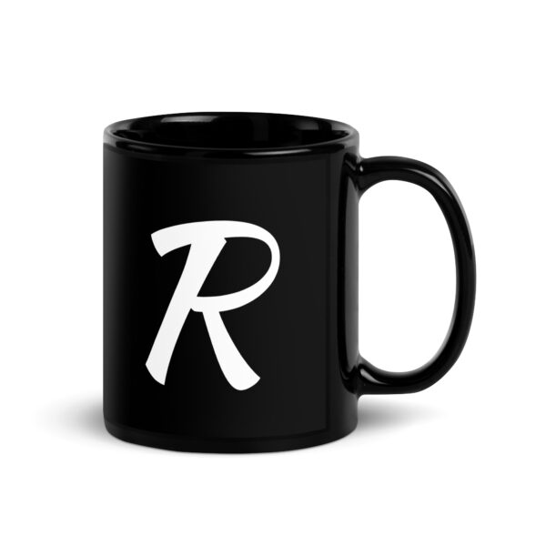 Personalized Letter R Black Glossy Mug