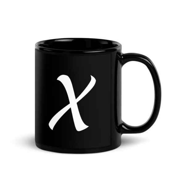 Personalized Letter X Black Glossy Mug