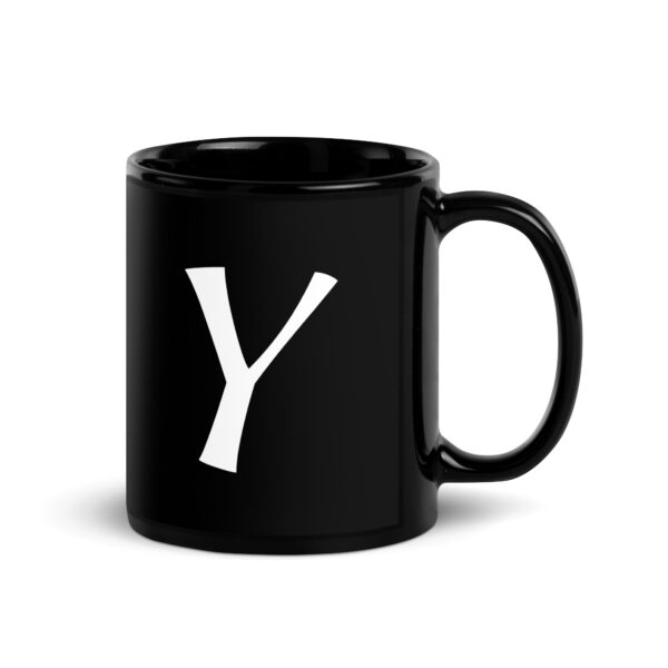 Personalized Letter Y Black Glossy Mug