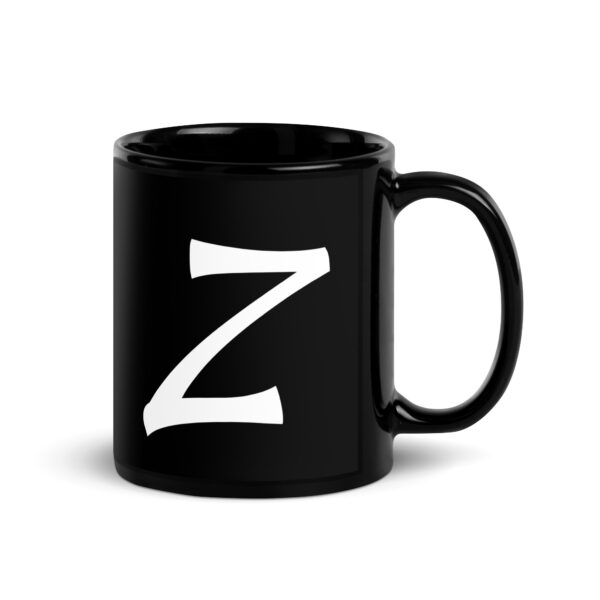 Personalized Letter Z Black Glossy Mug