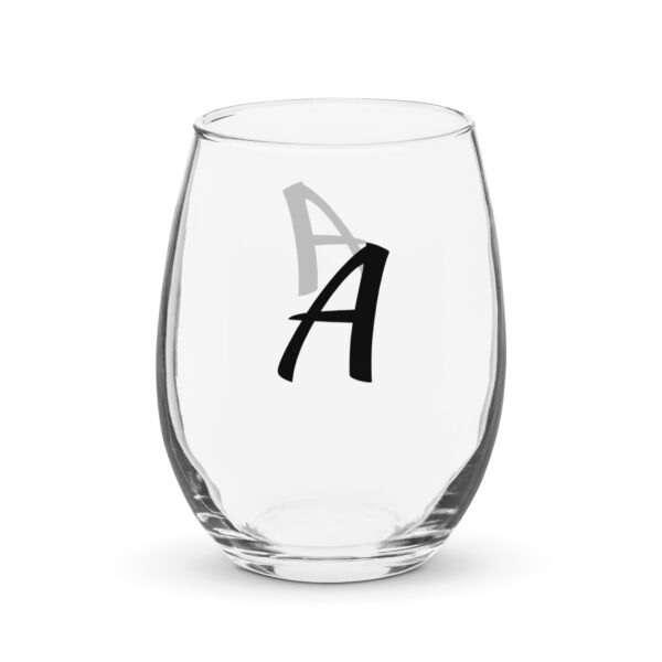 Personalized Letter A Stemless wine glass