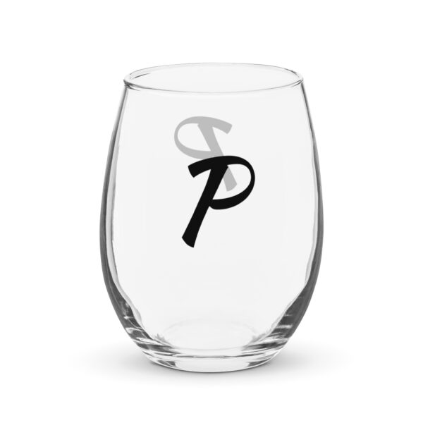 Personalized Letter P Stemless wine glass