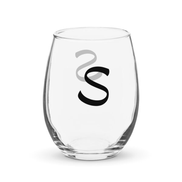 Personalized Letter S Stemless wine glass