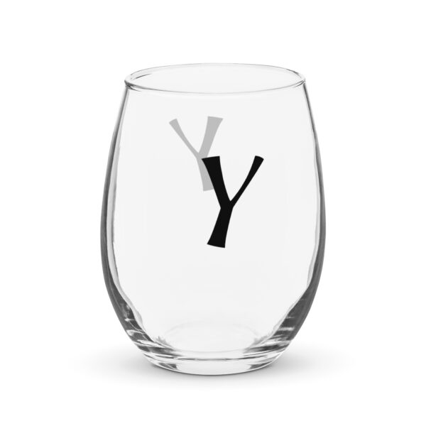 Personalized Letter X Stemless wine glass