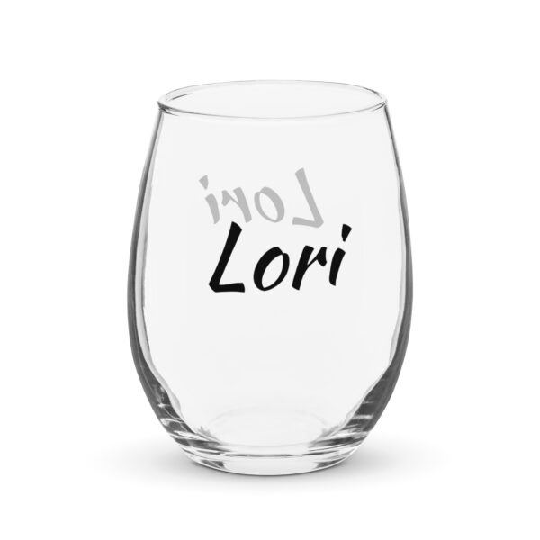 Personalized Stemless wine glass – Lori