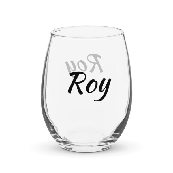 Personalized Stemless wine glass – Roy