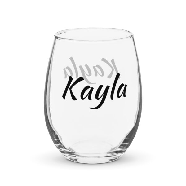 Personalized Stemless wine glass – Kayla