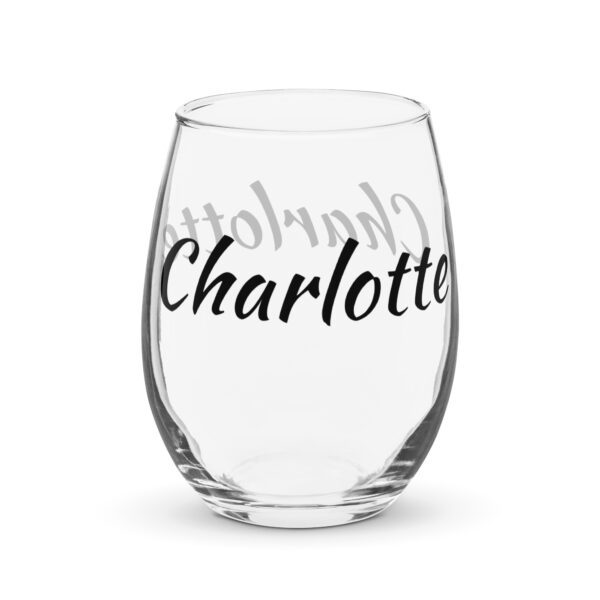 Personalzied Stemless wine glass – Charlotte