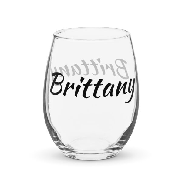 Personalized Stemless wine glass – Brittany