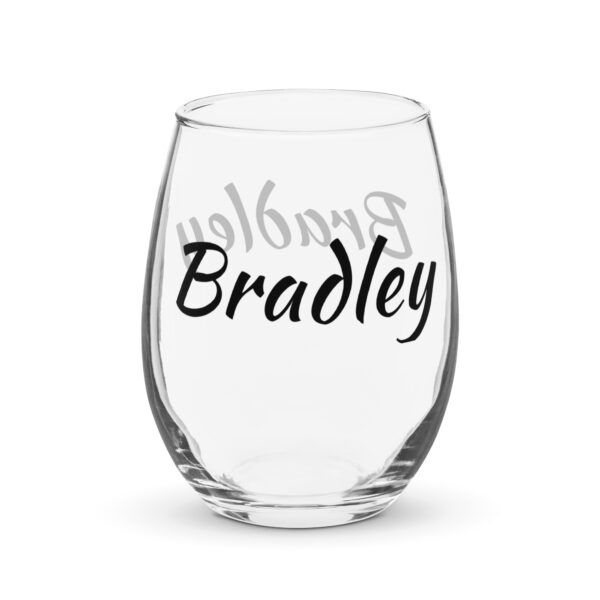 Personalized Stemless wine glass – Bradley