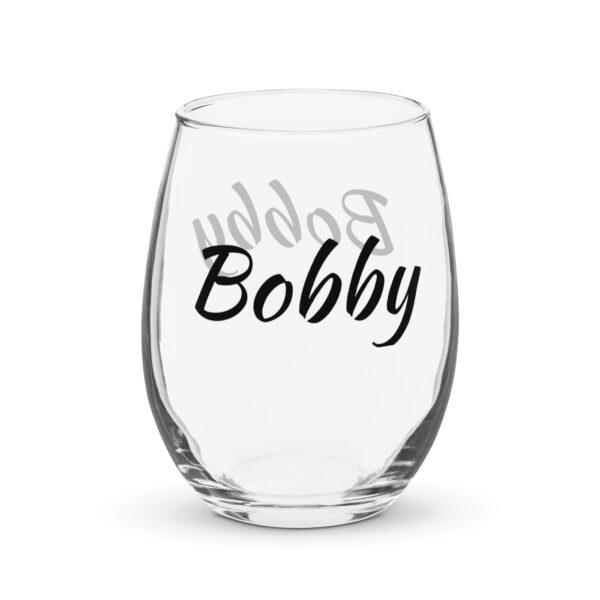 Personalized Stemless wine glass – Bobby