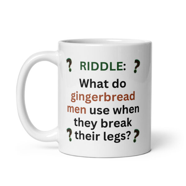 Gingerbread Man Riddle – White glossy mug