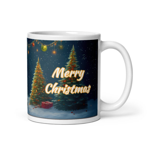 Merry Christmas – Trees & Gifts – White glossy mug