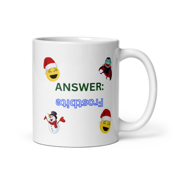 Snowman Vampire Riddle - White glossy mug - Image 2