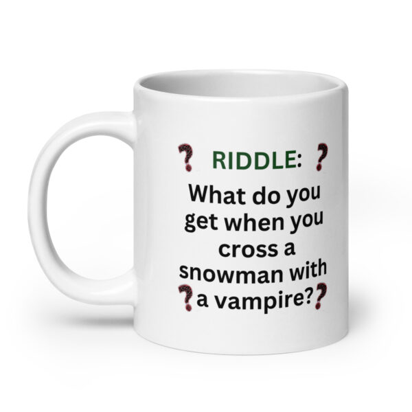 Snowman Vampire Riddle - White glossy mug - Image 8