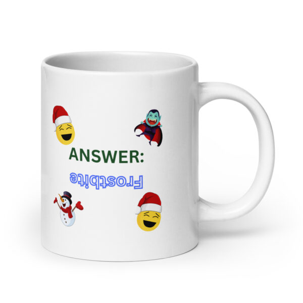 Snowman Vampire Riddle - White glossy mug - Image 7