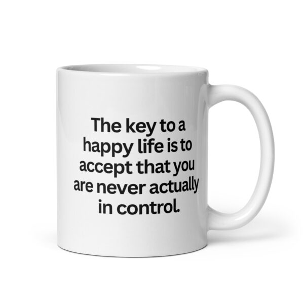 Key to a happy life – White glossy mug