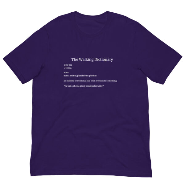 The Walking Dictionary – “phobia” – Unisex t-shirt - Image 6