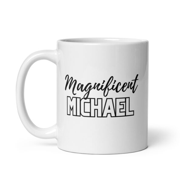 Magnificent Michael - White glossy mug - Image 2