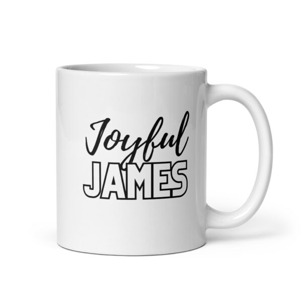 Joyful James – White glossy mug