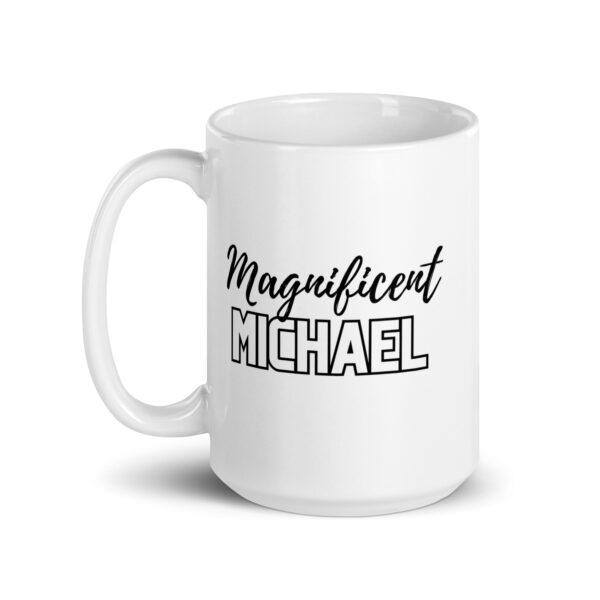 Magnificent Michael - White glossy mug - Image 5