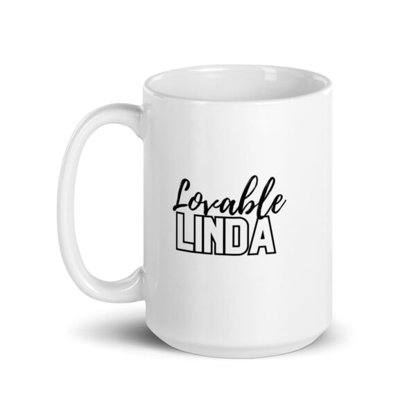 Lovable Linda - White glossy mug - Image 5