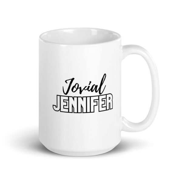 Jovial Jennifer - White glossy mug - Image 4