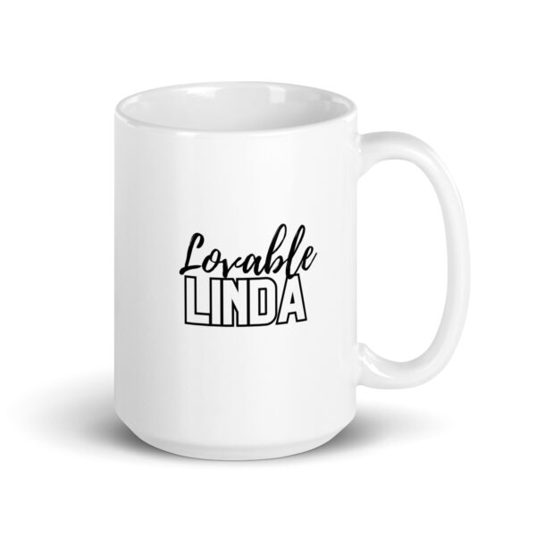 Lovable Linda - White glossy mug - Image 4