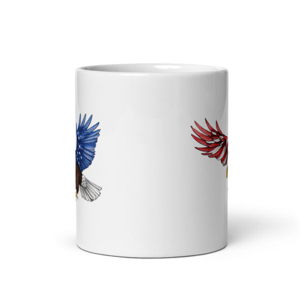 American eagle American flag sketch - White glossy mug - Image 3