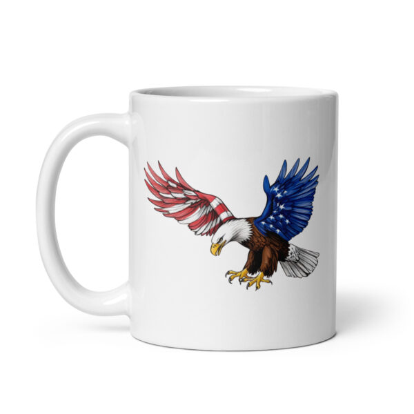 American eagle American flag sketch - White glossy mug - Image 2