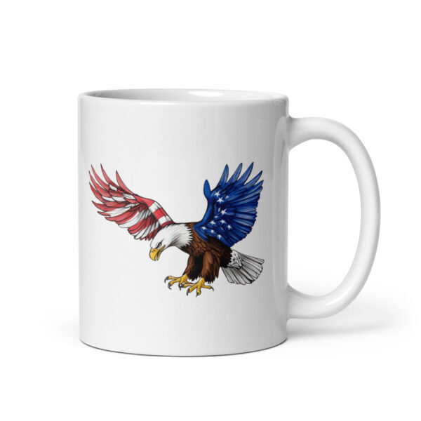 American eagle American flag sketch – White glossy mug