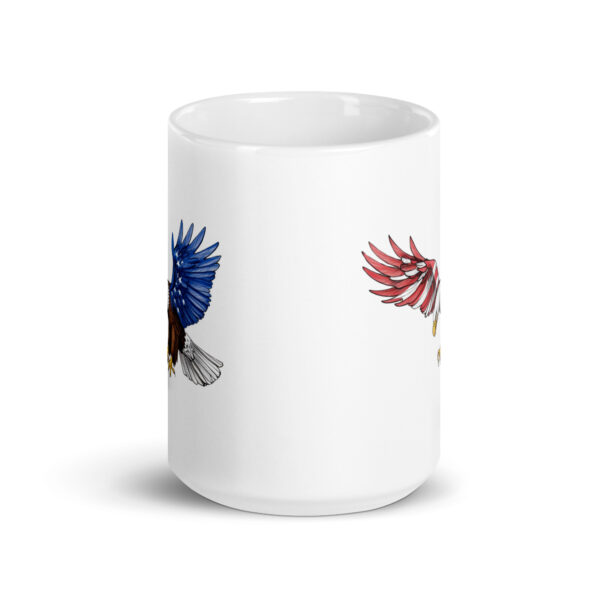 American eagle American flag sketch - White glossy mug - Image 6