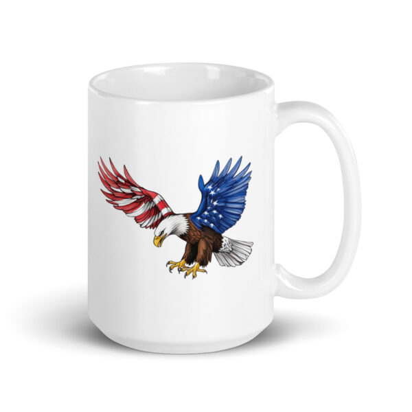 American eagle American flag sketch - White glossy mug - Image 4