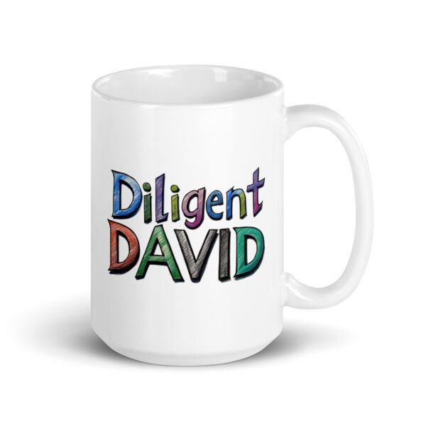 Diligent David - White glossy mug - Image 5