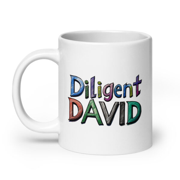 Diligent David - White glossy mug - Image 2