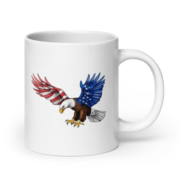 American eagle American flag sketch - White glossy mug - Image 7