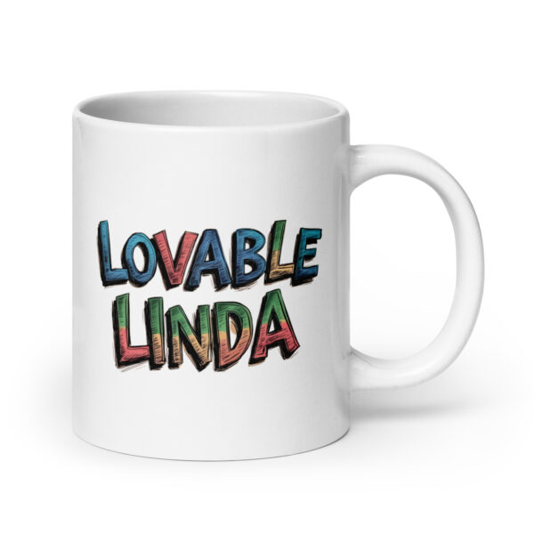 Lovable Linda – White glossy mug