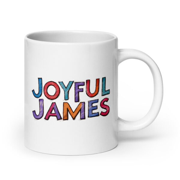 Joyful James – White glossy mug