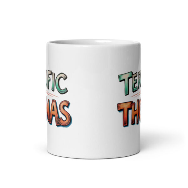 Terrific Thomas - White glossy mug - Image 3