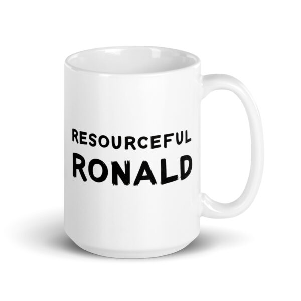 Resourceful Ronald - White glossy mug - Image 4