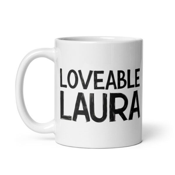 Loveable Laura - White glossy mug - Image 2